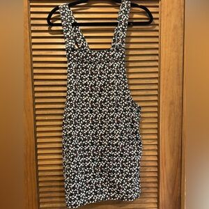 Black floral overall style dress